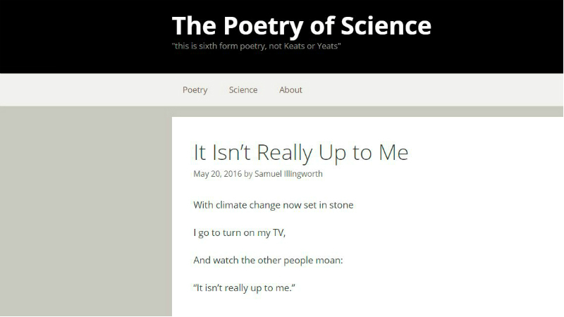 Screenshot: <a href="https://thepoetryofscience.scienceblog.com/" target="_blank" rel="noopener">The Poetry of Science</a> by Sam Illingworth, <a href="https://thepoetryofscience.scienceblog.com/272/it-isnt-really-up-to-me/" target="_blank" rel="noopener">„It Isn't really U to Me“</a>