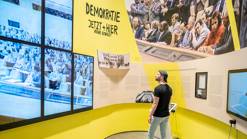 Ausstellung „Parlamentarische Demokratie“ für den Deutschen Bundestag. Foto: Michael Feser/Archimedes Exhibitions