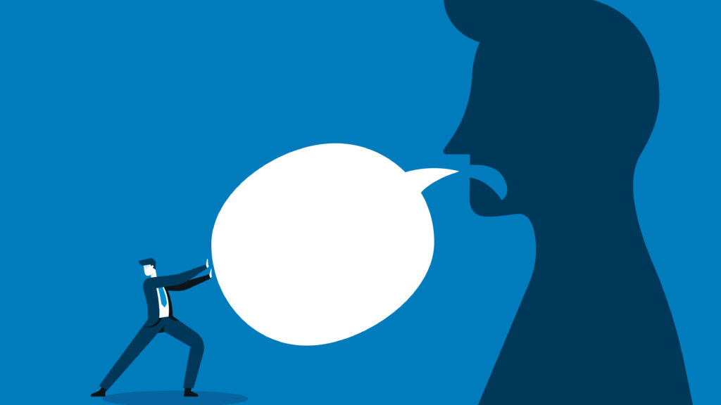 Employee working in high stress conditions and under hard boss pressure big boss enslaves employees with superior words and power