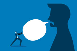 Beitragsbild: Employee working in high stress conditions and under hard boss pressure big boss enslaves employees with superior words and power